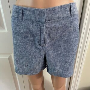 Loft linen/cotton blend 4” shorts